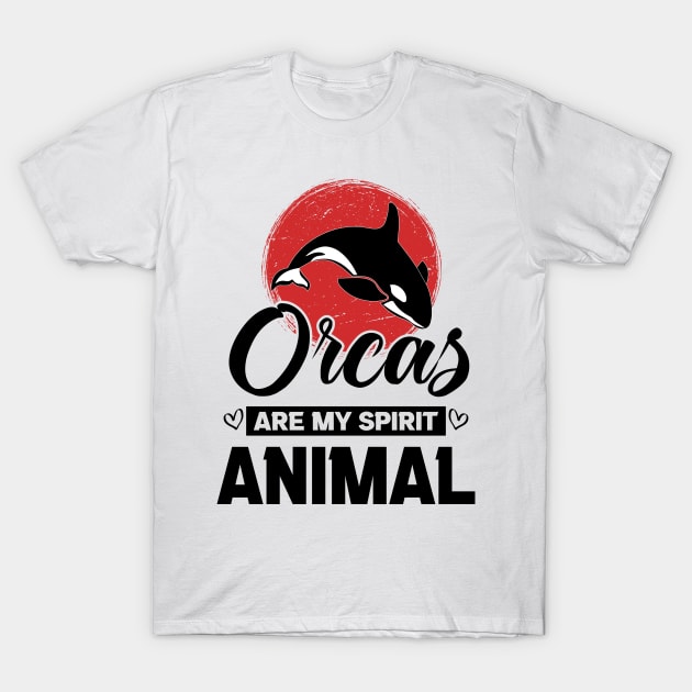 Orcas Are My Spirit Animal Japan Flag Funny Orca Whale quote T-Shirt by GShow